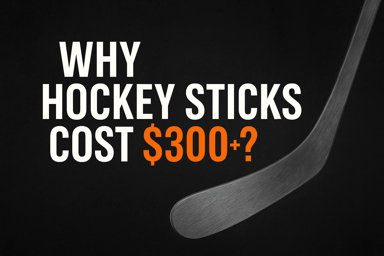 Digital graphic highlighting rising hockey stick prices in 2025, featuring elite stick models, weight comparisons, and country-of-origin insights."
